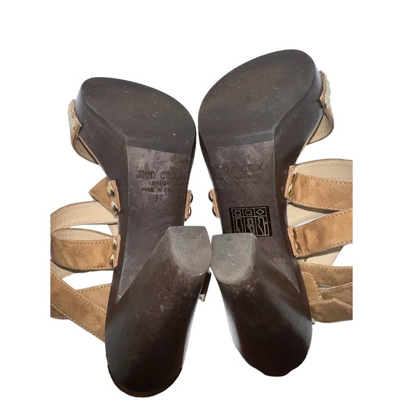 Jimmy Choo Suede Boho Hippy Strappy Heels Box and Dust bag Sandal Luxury Shoes - Picture 11 of 16